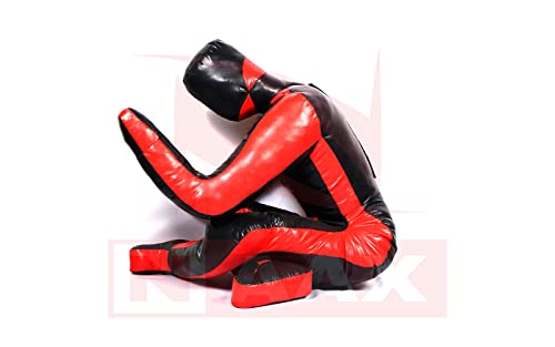 NAAX Vinyl MMA Grappling Dummy - Ideal for Brazilian Jiu-Jitsu, Wrestling, MMA, and Martial Arts Training Wrestling Dummy Sitting Position - Judo Punching Bag Dummy BJJ 180cm UNFILLED - Thumbnail 2
