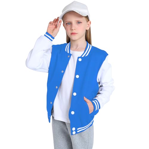 Yuji Itadori Girls Fleece Jacket Winter Outwear Kids Long Sleeve Button Sweatshirt Fall Coat Fashion Clothes (Blue 12 Years