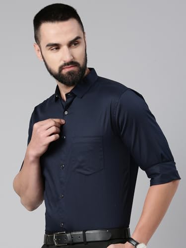 Image of Majestic Man Slim Fit Satin Cotton Formal Shirt for Men
