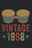  Vintage 1998 Birthday bongo drum party: Funny Cute djembe drum Vintage Design Lined Notebook Humor Birthday Gifts For Bongo Drummer, Bongos Drums ... Inches,110 Blank Pages, Matte Finish Cover