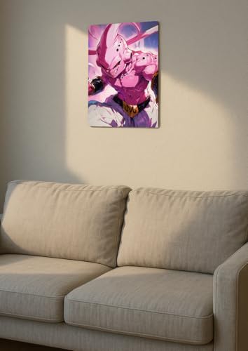 Image of NIJUKA Anime Printed Metal sheet Poster For Home And Room Decoration | For Anime Art Fans Boys And Girls (Kid buu art)