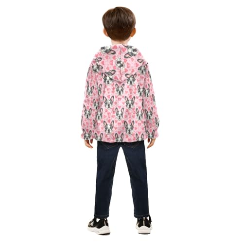 Cute Dog Puppy Heart Boys Fleece Coat,Children's Zip-Up Hoodie Jacket,Baby Warm Fashion Outerwear 3-10T,A1134494