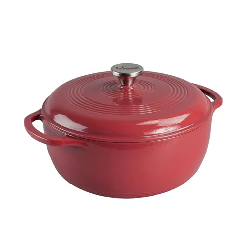 Lodge Essential Enamel Cast Iron Dutch Oven 6 Quarts - Perfect for Bread Baking Braising Marinating & Slow Cooking Features Moisture-Sealing Lid & Dual Handles Kitchen Essentials Apricot product thumbnail 10