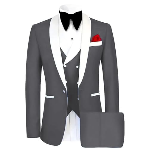 Men Classic Tuxedo 3 Pieces Blazers Vest Pants Fitted Jacket One Button Shawl Lapel Wedding Prom Set Blue2
