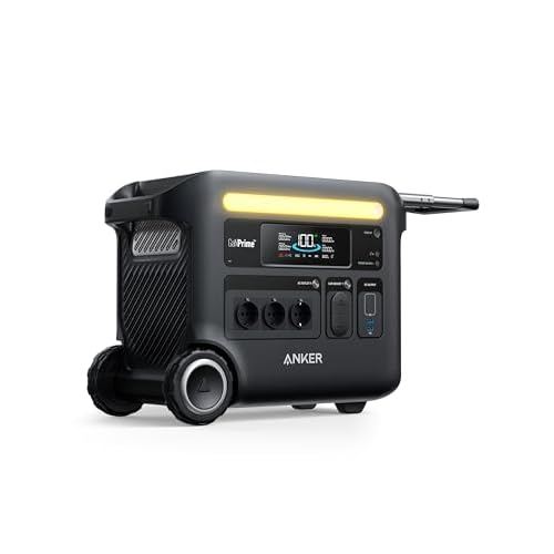 Anker SOLIX F2600 Tragbare Powerstation, 2400W (3600W Max.) Solargenerator, GaNPrime Akku für Zuhause, LiFePO4 Powerstation für Camping & Wohnmobil (Solarpanel optional)