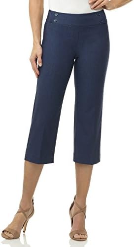 Rekucci Ladies’s Ease into Consolation Capri with Button Element