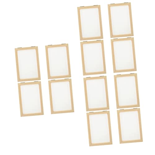 STOBOK 12 Pcs Paper Frame Paper Making Craft Mould Paper Making Mould Frame Tools for Kids Wooden Toys Kids Paper Making Frame Wood Crafts Pulp Painting Copper Formwork Student