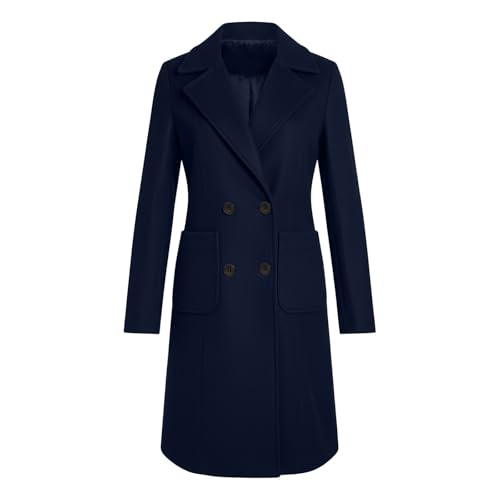 Manteau croisé boutonné avec revers cranté classique WWricotta A - 3