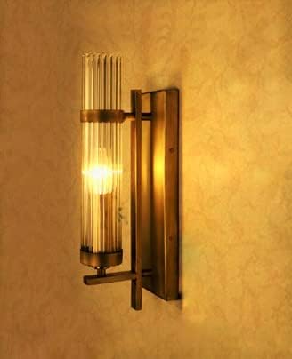 Kiyah Lights Fancy Fluted Glass Light Wall lamp with Boro 10 All Fixture/Brass AntiqBrass Wall Lamp to Décor Home/Living Room/Bedroom/Office/Dining/Cafe/Restaurants/Lobby Areas | Pack of 1