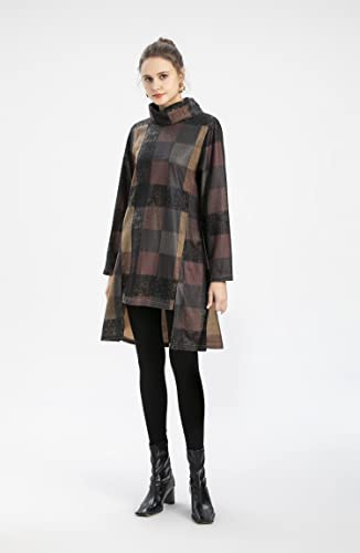 FTCayanz Donna Maglione Vestito collo Alto Manica