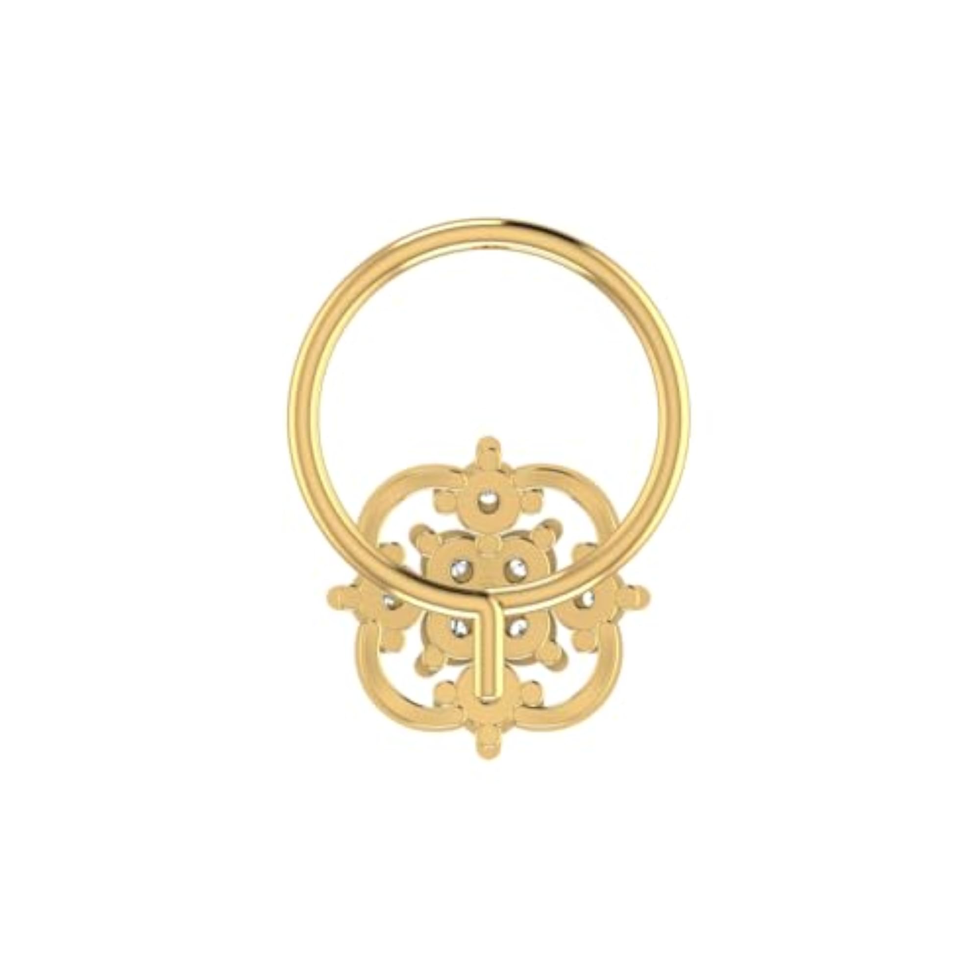 Women's 14Kt Yellow Gold Stud Nose Ring, Elegant