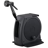 アイリスオーヤマ 洗車にも使える 最強ジェット フルカバーホースリールJET 15M FHJ-15 ダークグレー/ブラック