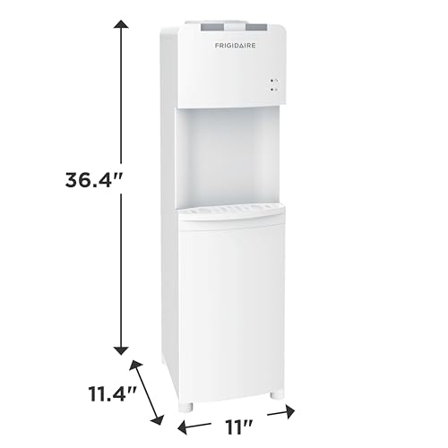 Frigidaire EFWC498, Top Load Hot & Cold Water Cooler Dispenser for Home, Garage, Dorm, RV & Cottage, 3 and 5 Gallon Bottles, 11" D x 11.5" W x 36" H, White