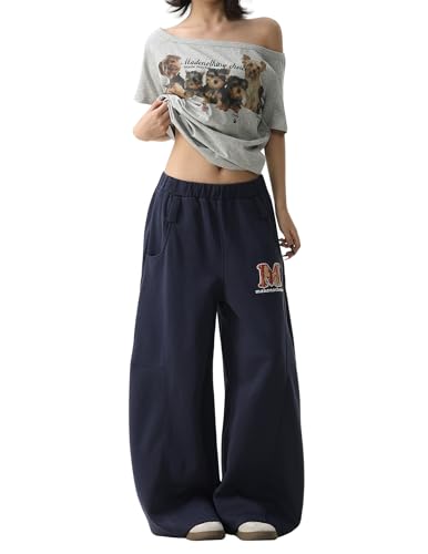 Aelfric Eden Baggy Barrel Sweatpants Women Plaid Belt Shawl Wide Leg Pants Casual Unisex Y2K Elastic Lantern Trouser Pants3