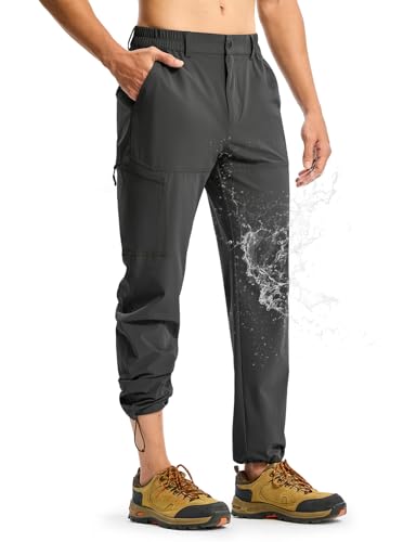 TBMPOY Men's Lightweight Hiking Pants Quick Dry 4 Pockets Stretch Water Resistant Travel Fishing Convertible Zip Cargo Jogger