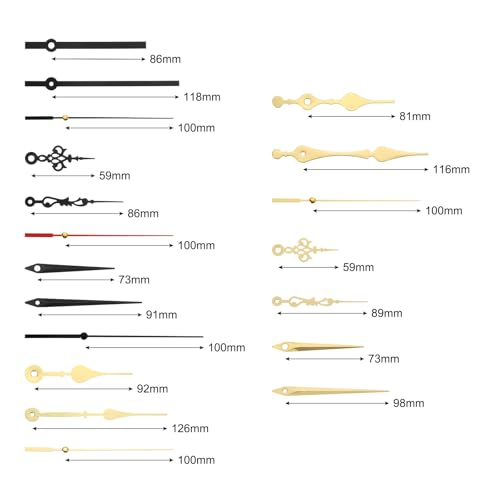 PATIKIL Clock Hands Kit, 16 Set Clock Hands Kits Clock Mechanism Movement Aluminum Wall Clock Hands Parts Replacement for Wall Clock Repair DIY, 16 Styles - Thumbnail 3