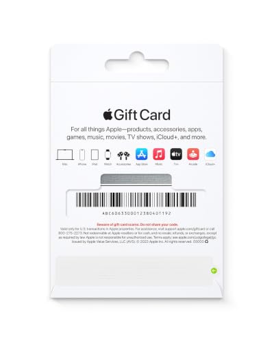 Image of Apple Physical Gift Card | App Store, iTunes, iPhone, iPad, AirPods, MacBook, accessories and more - Design may vary - $100
