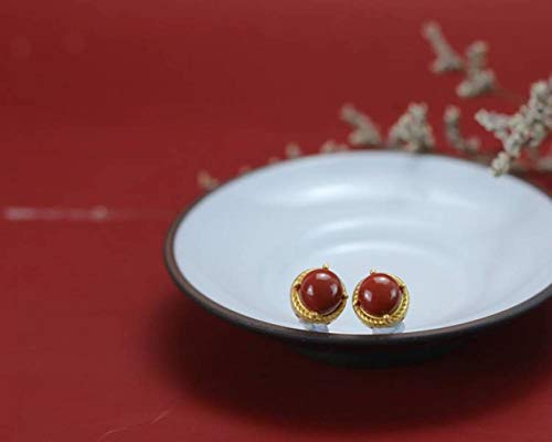 Pendientes de gota con ágata antigua e incrustación estable 7