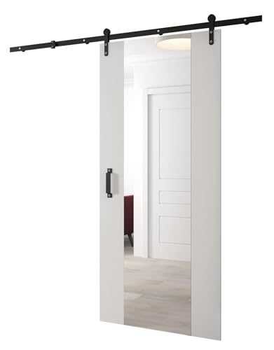 KRYSPOL Schiebetürsystem LOFTIKO 2 Komplett-Set für Schiebetüren, Trennwände Innentüren (Weiß matt)