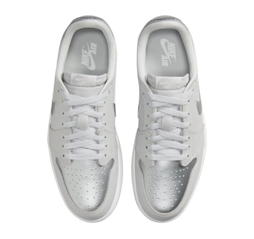 Nike Nike Air Jordan 1 Retro Low Men's Trainers - Neutral Grey Metallic Silver by Nike