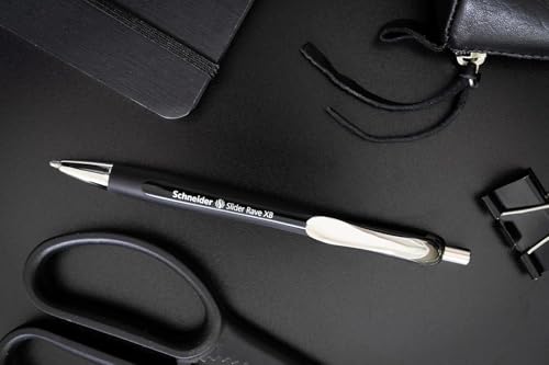 Image of Schneider 132584 Slider Rave XB Ballpoint Pen (limited special edition, 3 x black, 1 x white, made in Germany) 4 pieces, Writing colour: blue