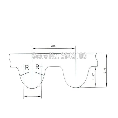 Correa de distribución de goma 3GT 216mm ancho 5mm bucle cerrado 5 uds 3