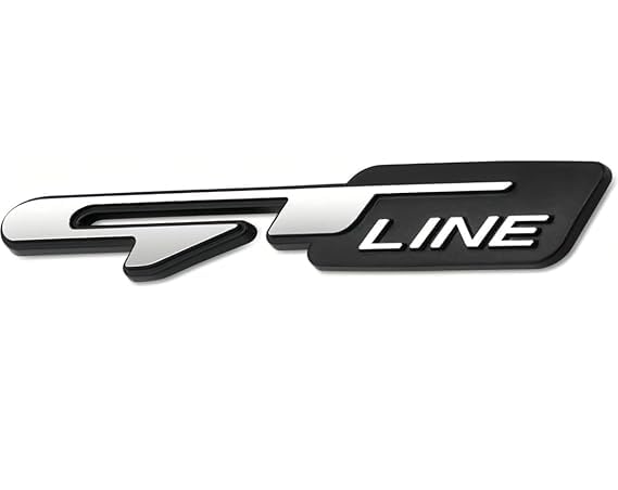 Image of Emblems for Car & Bike Metal Lo.go and Grill Me.tal Lo.go, Auto Accessories for Car Emblem 3D Badge Auto Racing Sport Sticker Grand Tourer Decal. (Chrome Black GT LINE Sticker)
