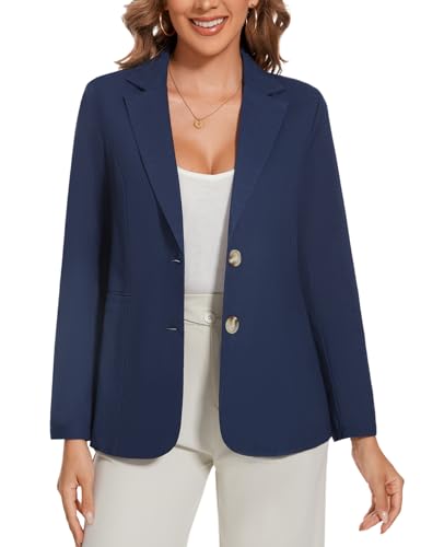 MINTLIMIT Womens Casual Linen Cotton Blazers Long Sleeve Button Front Notch Lapel Work Office Blazer Jackets with Pockets