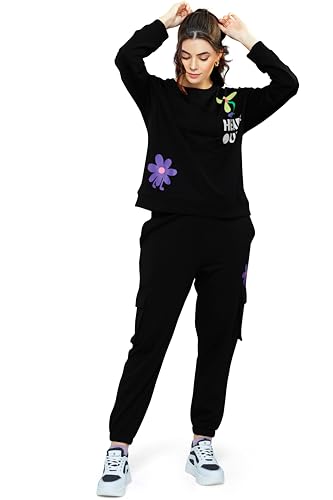Image of ZEYO Women Cotton Track Suit Conversational Printed Co-ords Set