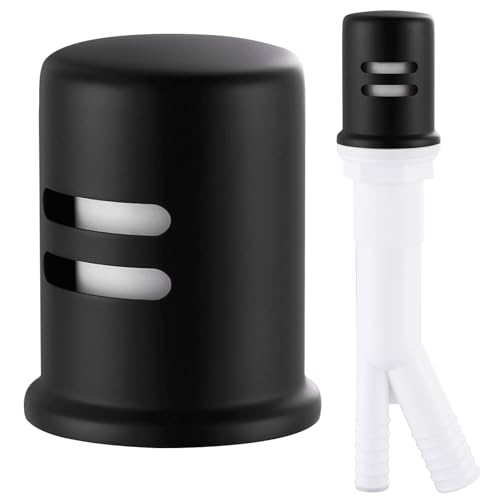 Dishwasher Air Gap Cover Dishwasher Air Gap Cap for Kitchen Sink Solid Brass Dishwasher Overflow Vent Cap Replacement Kit Matte Black