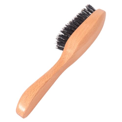 Healeved Men's Beard Brush Wood Handle Bristles Beard Grooming Tool Natural Boar Bristles Compact and Portable