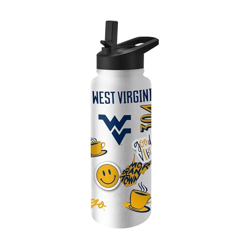 Image of Logo Brands NCAA Native 34 oz Quencher Water Bottle - | Local Icons Design | Double-Wall Insulated| Leak-Proof Lid & Built-In Straw