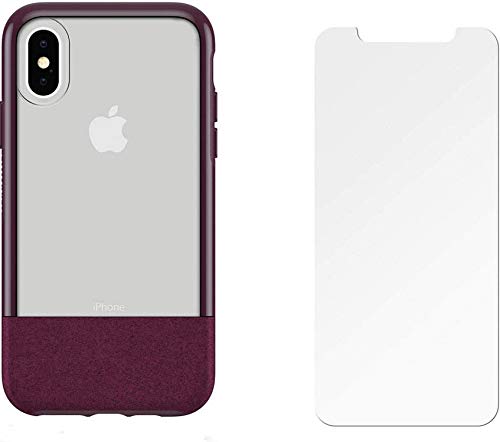 OtterBox Ultra Slim Hard Cover Texture Case for iPhone X and iPhone Xs with Alpha Glass Screen Protector - Retail Packaging - Lucent Black/Clear