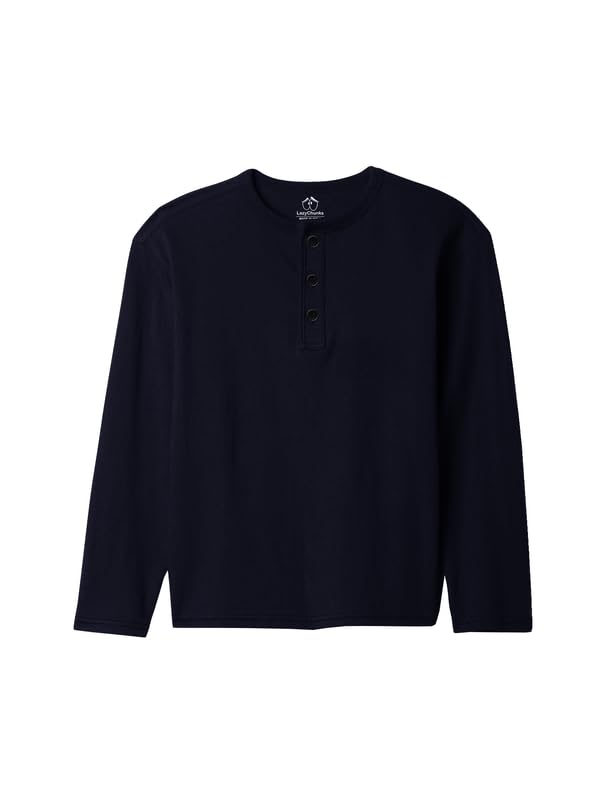 Image of LAZYCHUNKS T-Shirt for Men|Plain Henley Full Sleeve T Shirt|Cotton Blend T Shirt for Men|Men's T-Shirt|Tshirt for Men Stylish|T-Shirts for Men Regular Fit.