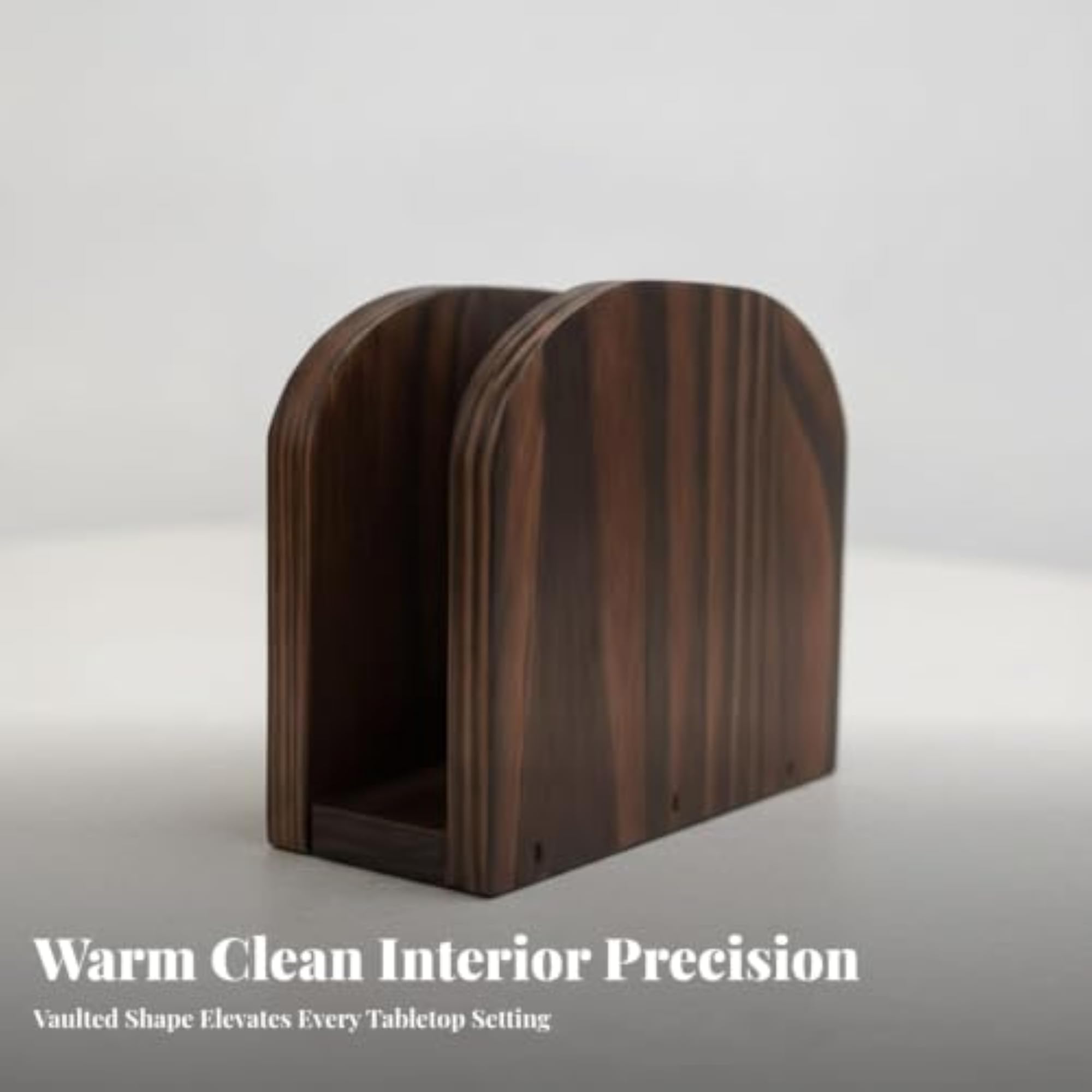 Natural Wooden Napkin Holder, Rustic Design, Compact Style