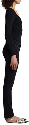 Jean 7 For All Mankind Kimmie Straight femme noir rincé taille basse droite 23W