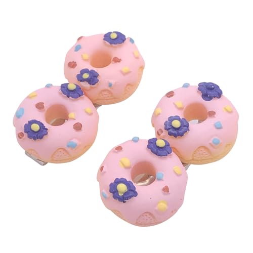 Detalle ideal para niñas con estas bonitas pinzas pequeñas de dona y flores
