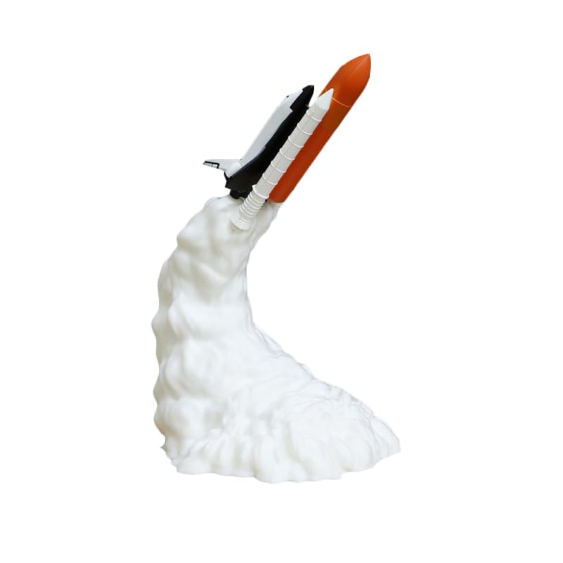 BESPORTBLE 3D-Gedruckte Nachtlicht Lampe in Rocket Form Mit Warmem Led Licht Kreative Tischlampe FüR Wohnzimmer Schlafzimmer Und Babyzimmer Leichte Raumdekoration