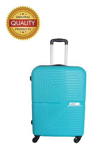 Image of Polypropylene Hard Shell 4 Spinner Wheels Safari Small Size Trolley Bag 20 inch for Travel Black (Teal Green), 70 cm