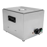 Edelstahl Würstchenwärmer elektrisch, 1300W Buffetwärmer Speisewärmer 10L Bockwurstwärmer Gastro 39x30x27cm Wärmebehälter für Kantine, Café usw.