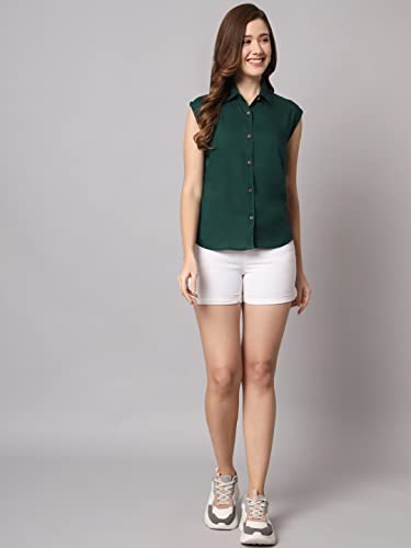 Image of FUNDAY FASHION Women's Rayon Blend Regular Fit Solid Casual Sleevesless Shirt (Pack of 2)