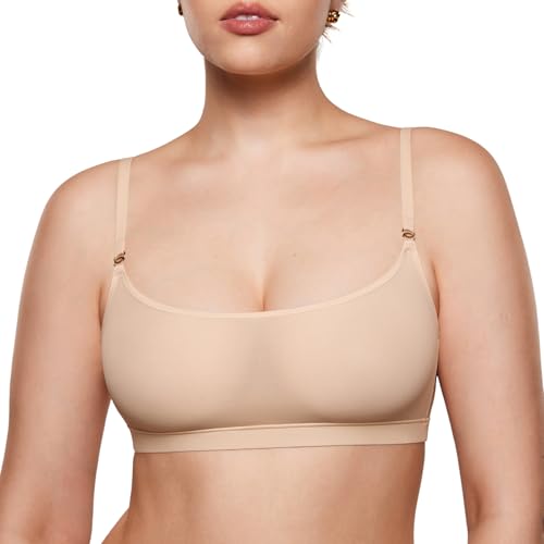 Image of INLYRIC Women's Cosnufy Sheer Bralette - Cami Mesh Unlined No Padding See Through Wirefree Bralettes Pullover