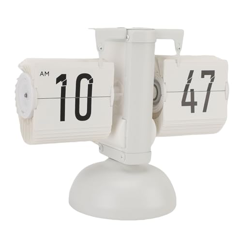 CFTGIW Flip-Tischuhr, 12 Stunden, Vintage, Minimalistisch, Digita, Flip-Tischuhr, Vintage, Minimalistisch, Automatische Mechanische -Uhr mit Digitalanzeige, Batterie. O, (Schwarzer roter Text,