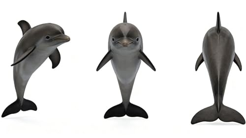 Image of SmilerSmile Dolphin Figurine Plastic Sea Creature Toy for Toddlers | Solid PVC Action Figure, Simulation Sea Animals, Educational Ocean Animal Model, Non-toxic Safe Bath Toy for Kids