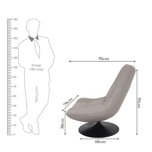 Image of The Attic Chiron Lounge Chair,Comfy Chair for Living Room, Relaxing Chair for Bedroom, 360 Chair, Earthy Gray