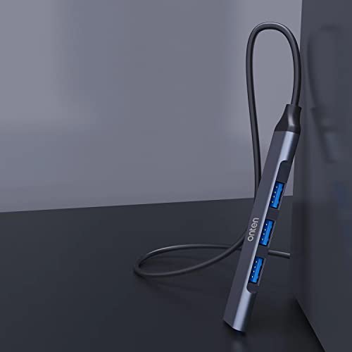 USB Hub, ONTEN USB C to USB Adapter, USB C to USB A Hub with 1.6ft Cable,4 Ports USB-C USB Hub 3.0/2.0, for MacBook Pro, iMac 2021, USB Splitter Aluminum Alloy, Color Gray by ONTEN - Used condition - Image 4