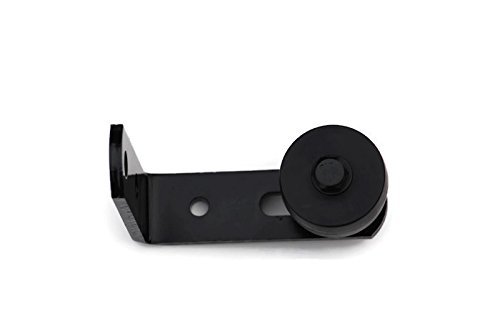 Upgraded Adjustable Black Bottom Guide Roller Compatible with Barn Door Hardware - Heavy Duty - 3.5" x 4.5" x 1.25"