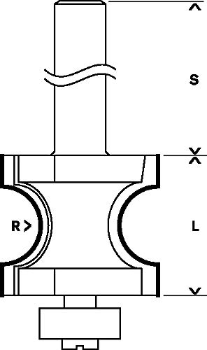 Bosch Accessories Professional 1x Halbstabfräser Standard for Wood (für Holz, Radius 6mm, Arbeitslänge 18.6mm, Ø Schaft 8 mm, Zubehör Fräsen)