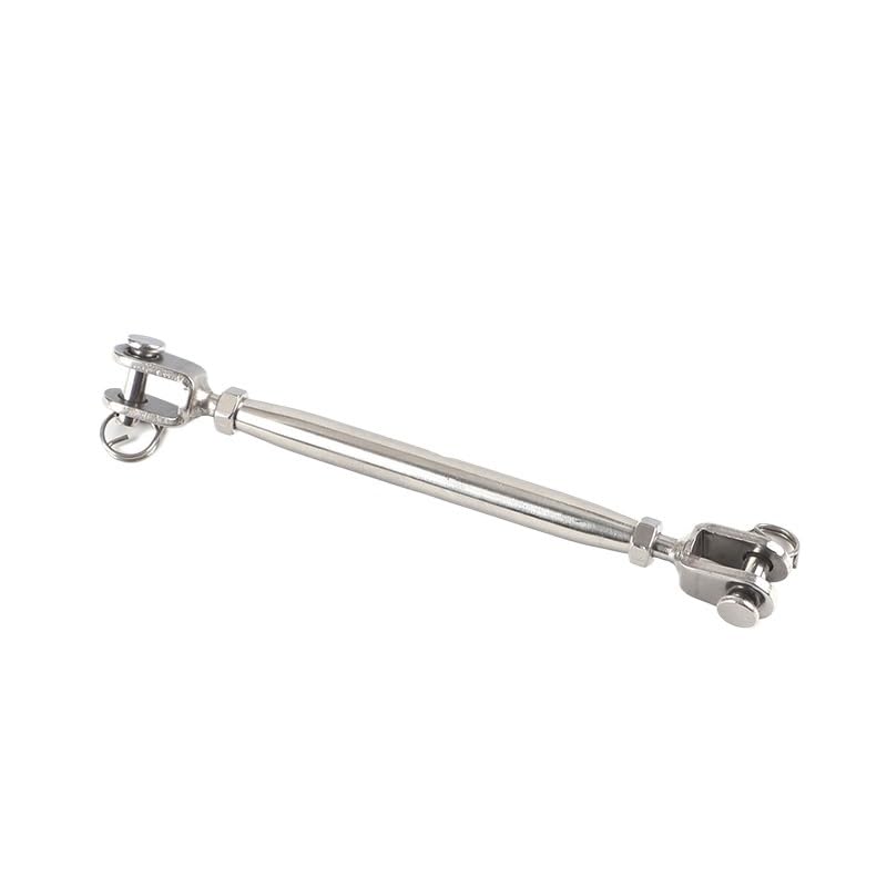 Presillas Cable Acero M5 M6 M8 M10 M12 M14 M16 M20 304 tornillo de aparejo de velero marino de acero inoxidable mandíbula de cuerpo cerrado/tensor de mandíbula Abrazaderas De Cuerda De Cable(M14,2pcs)
