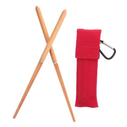 GANAZONO 携帯し折りたたみ可能な木製箸 軽量で耐久性ある再利用可能な式箸 ハイキングとキャンプ用クリーン収納袋付きアウトドア用食器